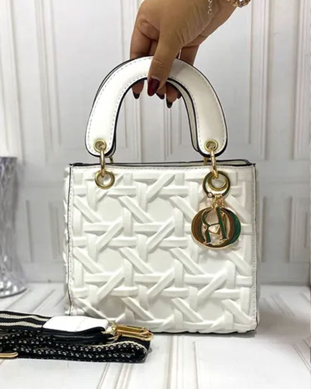 Lady dior hand bag White