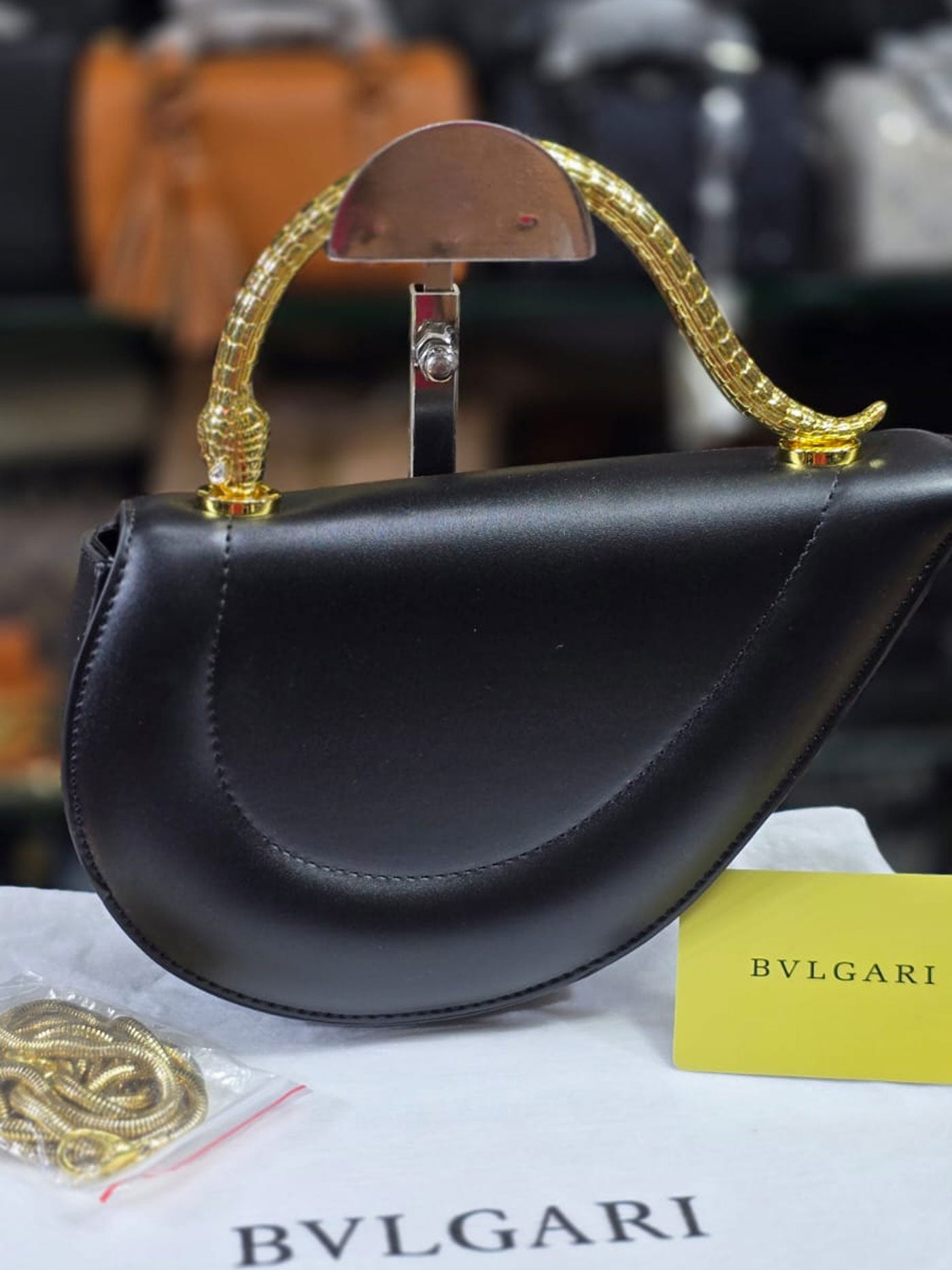 BG Calf leather Top Handle Bag Black