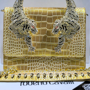 Roberto Cavalli Python Print Roar Bag