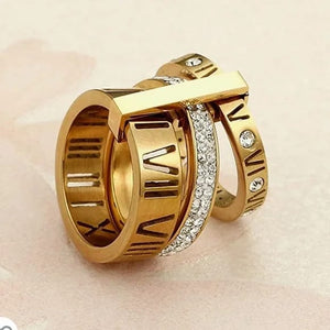 Three Stacks Numerals Ring