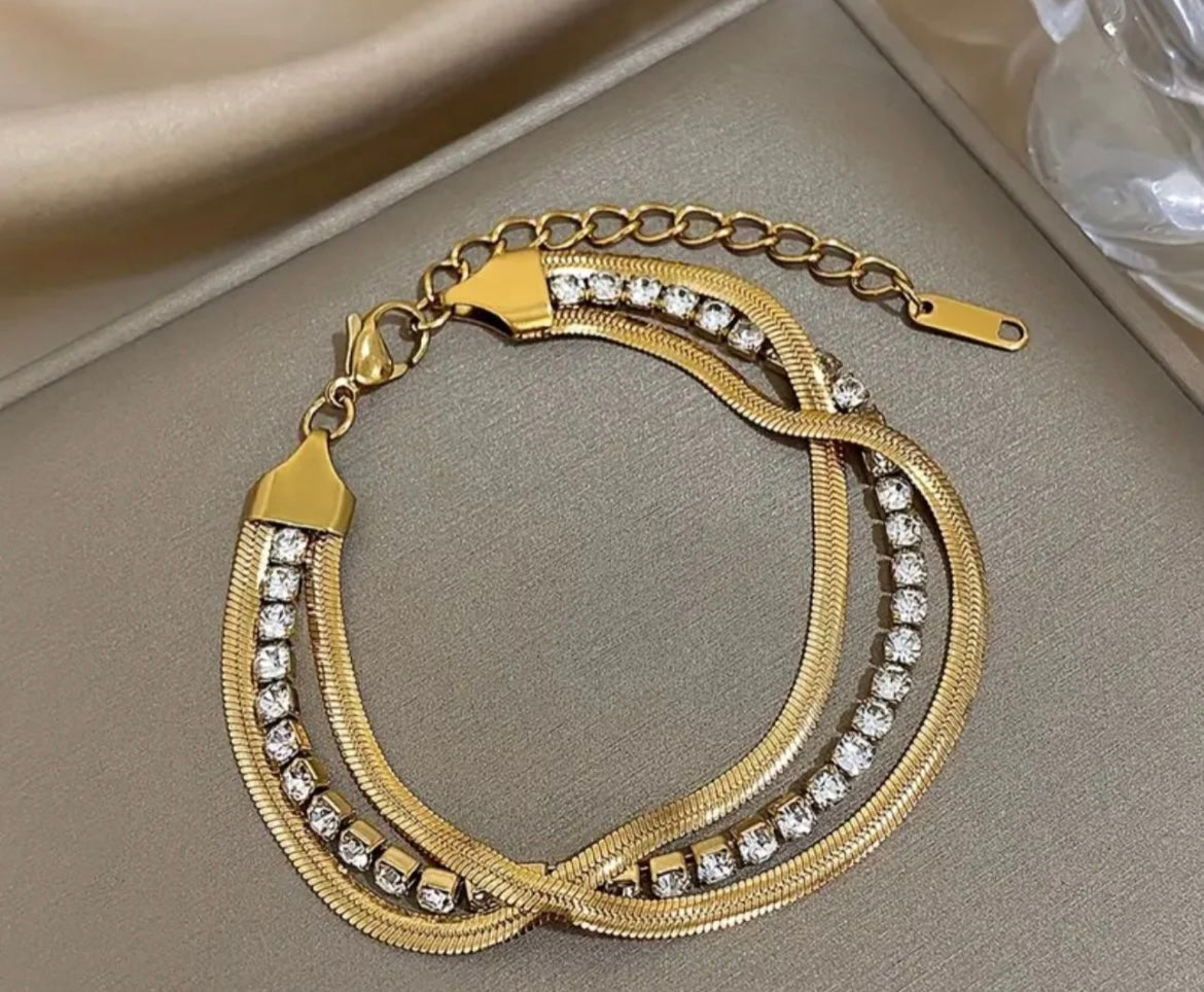 Zirconia Snake chain  Bracelet 