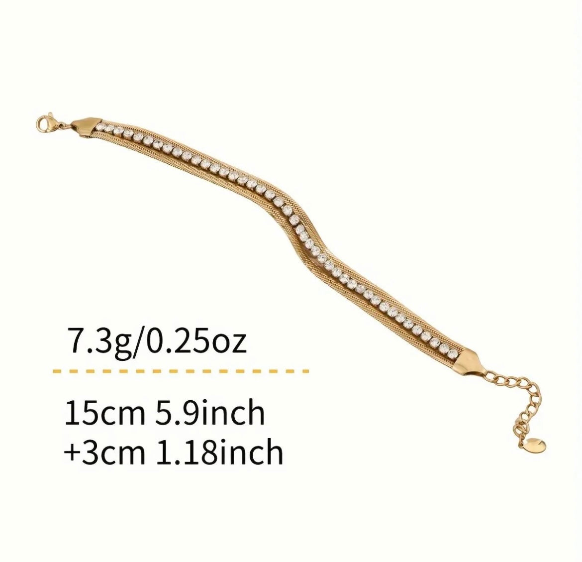 Zirconia Snake chain  Bracelet 