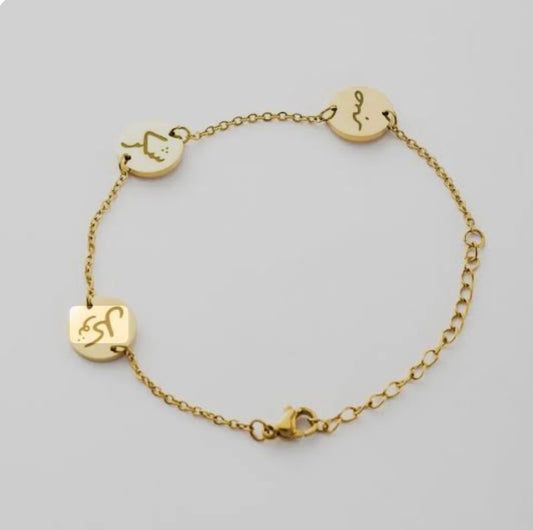 Sabar-shukar-tawakal  chain bracelet stainless steel