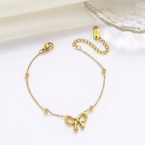 Bow Shape & Round Bead Bracelet