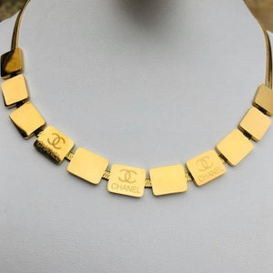 S.steel Chanel Necklace With Snake Chain