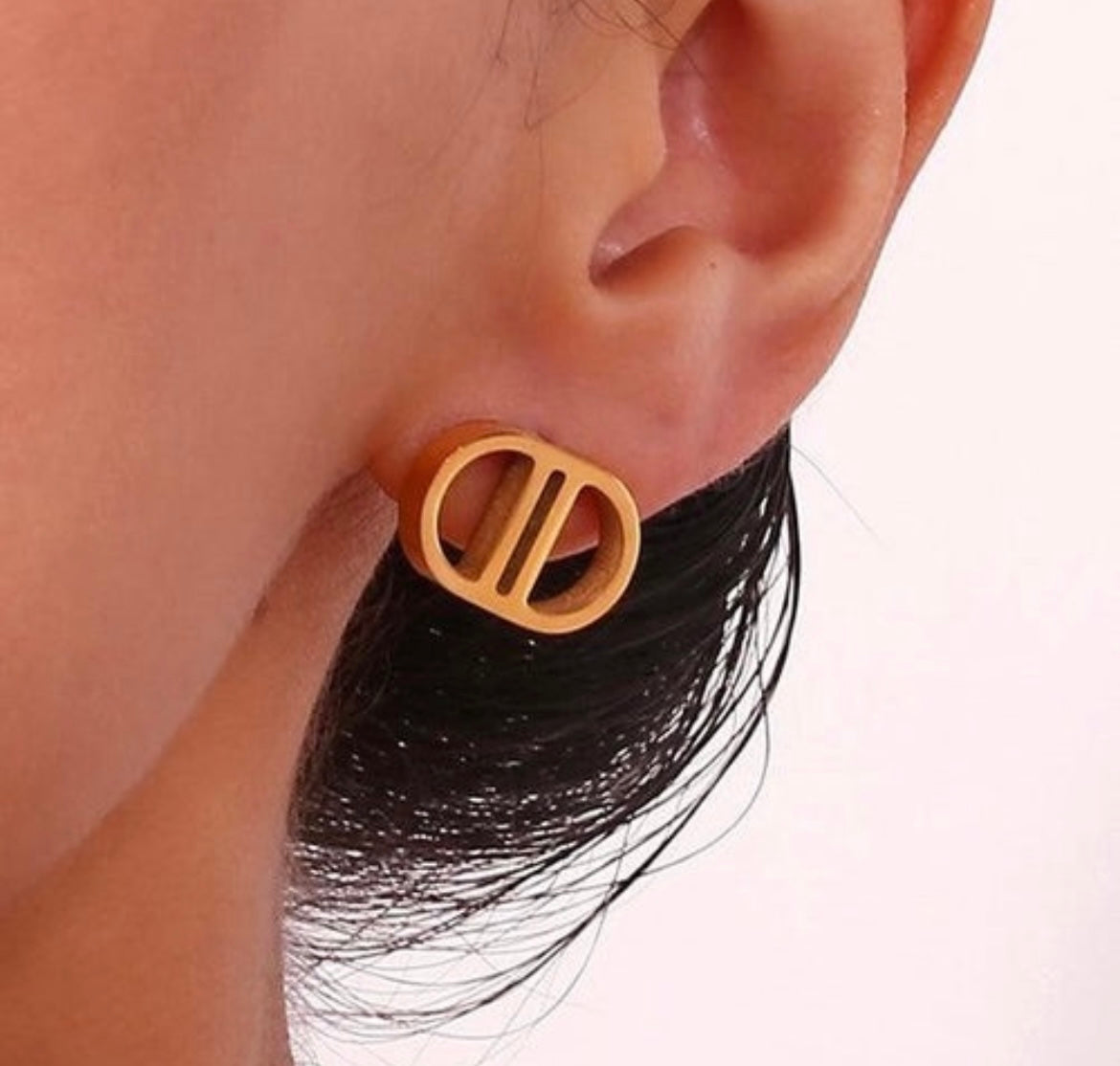 S.Steel C.Dior  Ear Studs