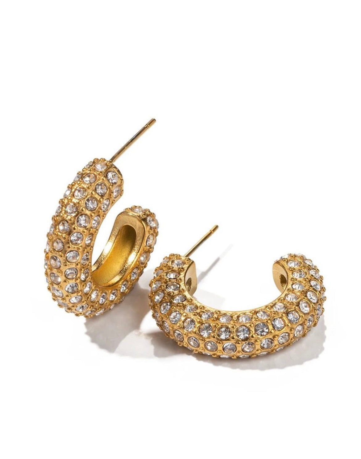 S.steel 18k Stones Ear Loops