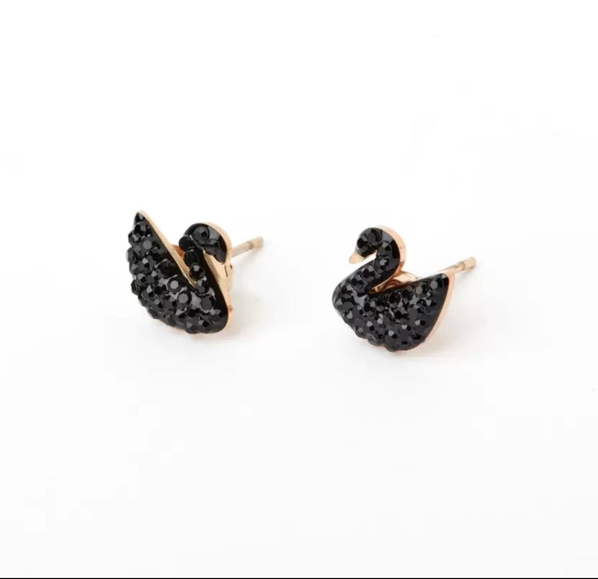 Swan Studs Cubic Zirconia Metal Stud Earring