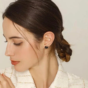 Swan Studs Cubic Zirconia Metal Stud Earring