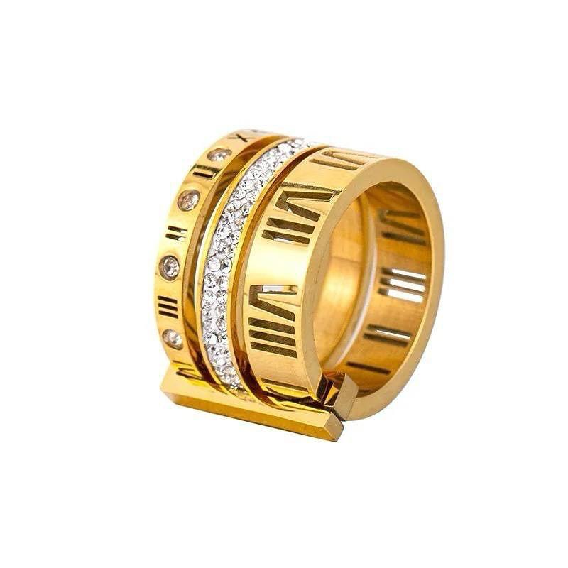 Three Stacks Numerals Ring
