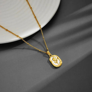 S.steel White Flower Necklace