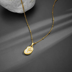 S.steel White Flower Necklace