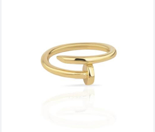 S.steel Gold Nail Ring