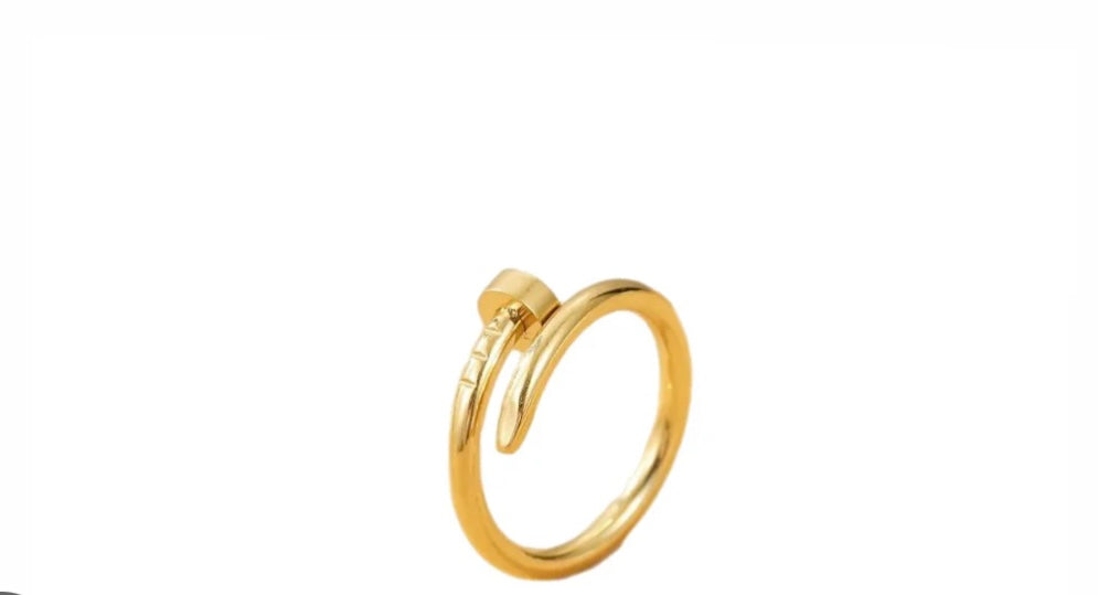 S.steel Gold Nail Ring