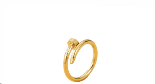 S.steel Gold Nail Ring