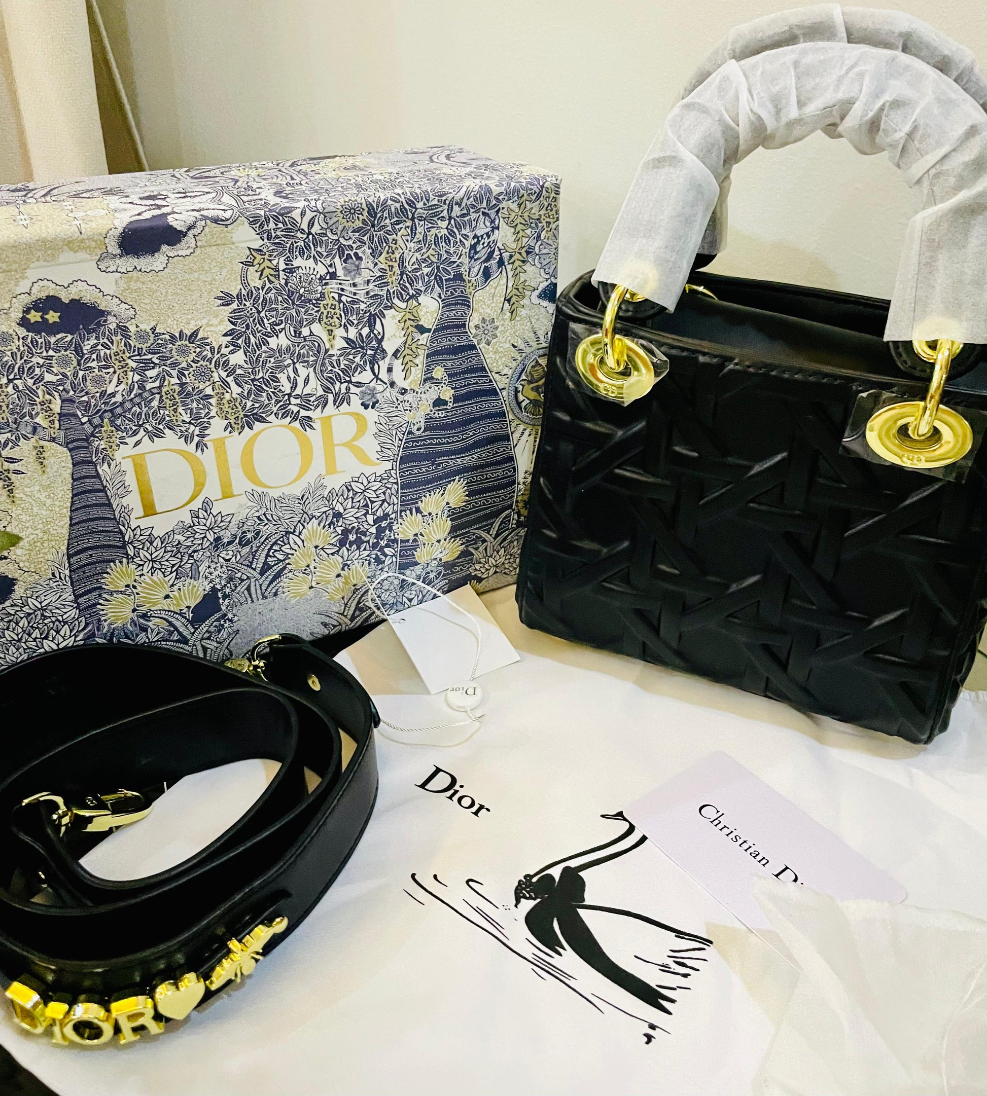 Lady dior black hand bag