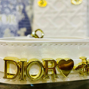 Lady dior hand bag white