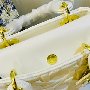 Lady dior hand bag white