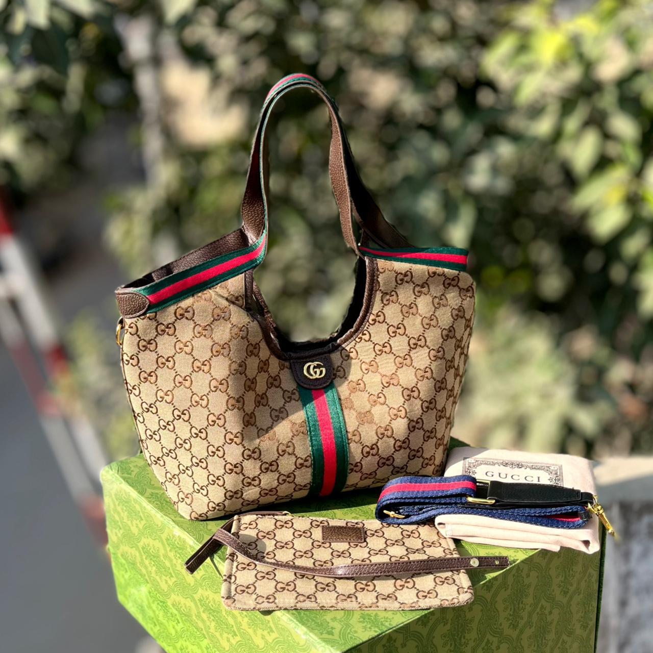 GUCCI Monogram Handbag with Pouch – Premium Quality