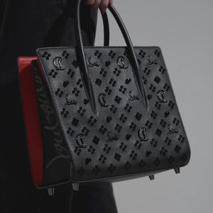 Christian Louboutin Paloma Tote Bag – Black & Red Leather Mini Studded Bag