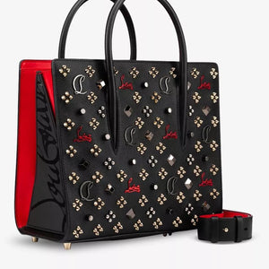 Christian Louboutin Paloma Tote Bag – Black & Red Leather Mini Studded Bag