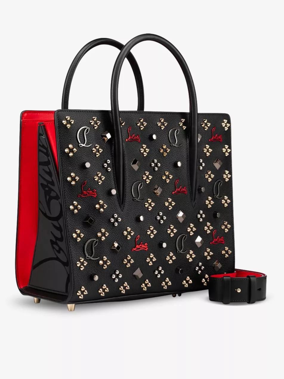 Christian Louboutin Paloma Tote Bag – Black & Red Leather Mini Studded Bag