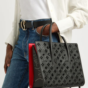Christian Louboutin Paloma Tote Bag – Black & Red Leather Mini Studded Bag