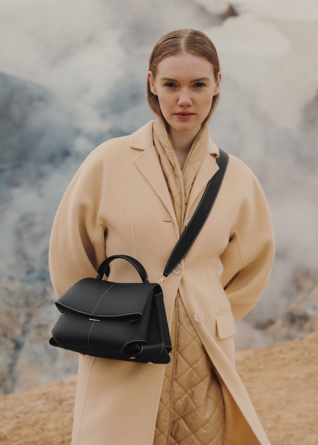 POLÈNE Mokki Handbag with Long Belt