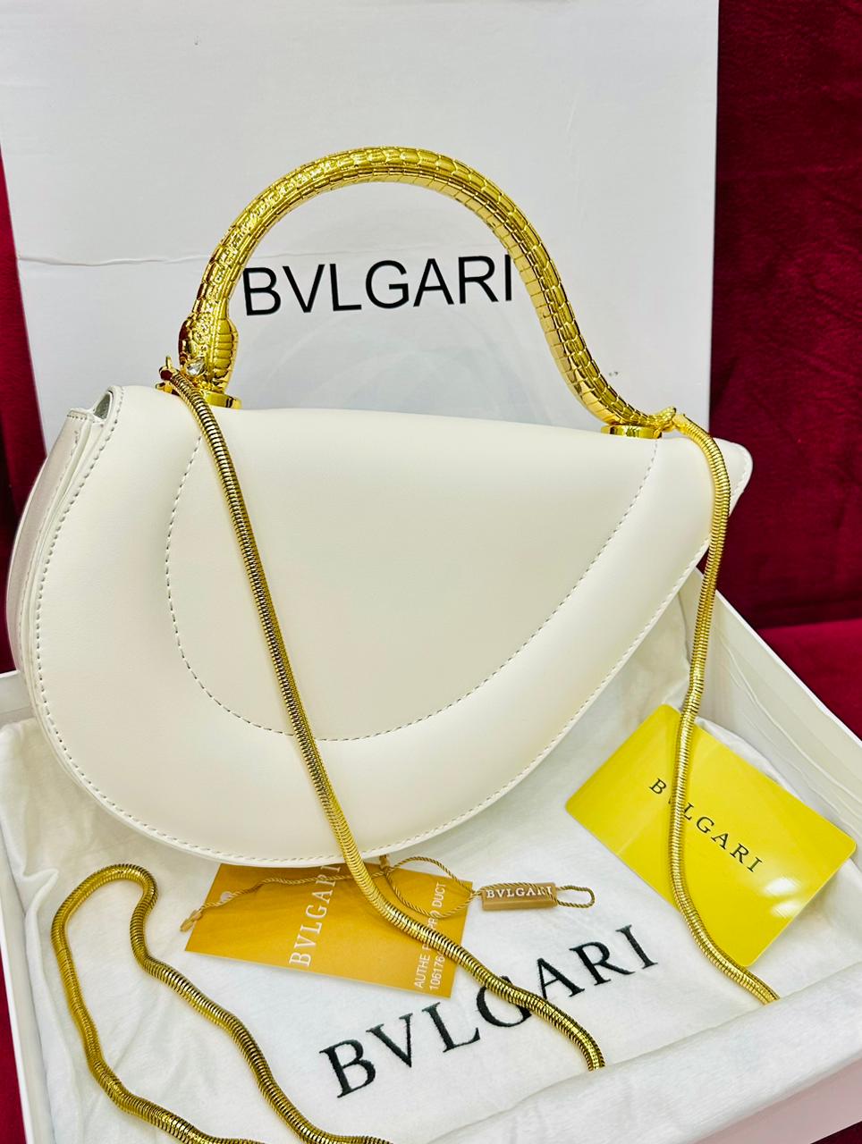 BG Calf leather Top Handle White